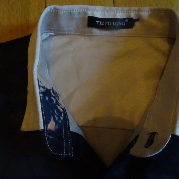 TIE FO LONG SATINY SHIRT - Picture 2 of 2